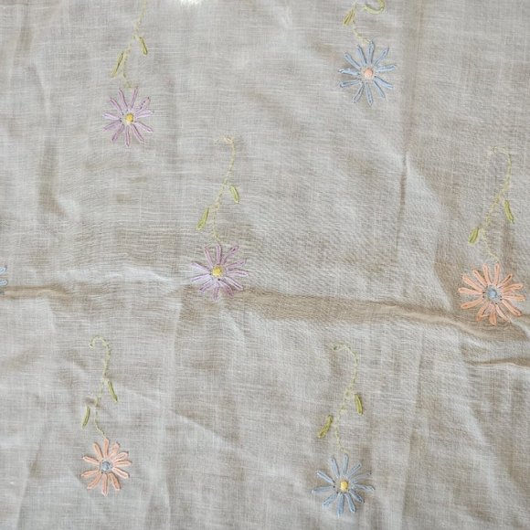 Vintage‎ Embroidered Floral Dresser Scarf Table Runner Pale Pink Ivory Lace - Picture 8 of 11
